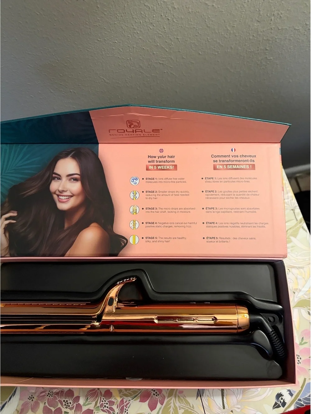 Royale Infra-Titanium Hair Styling Tool - Rose Gold Flat Iron